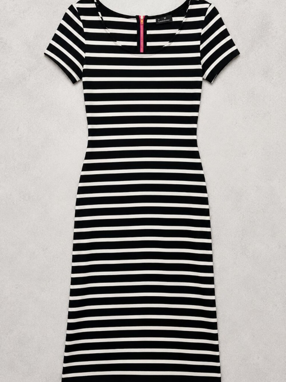 Lauren Ralph Lauren Short Sleeve Striped Dress Black/White  Petite Medium